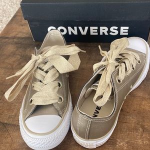 Converse Gold Metallic Low Top Women’s Shoes